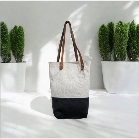 24b Fleabags Custom Flea Bag Leather And Canvas Tote Bag - Picture 13 of 14
